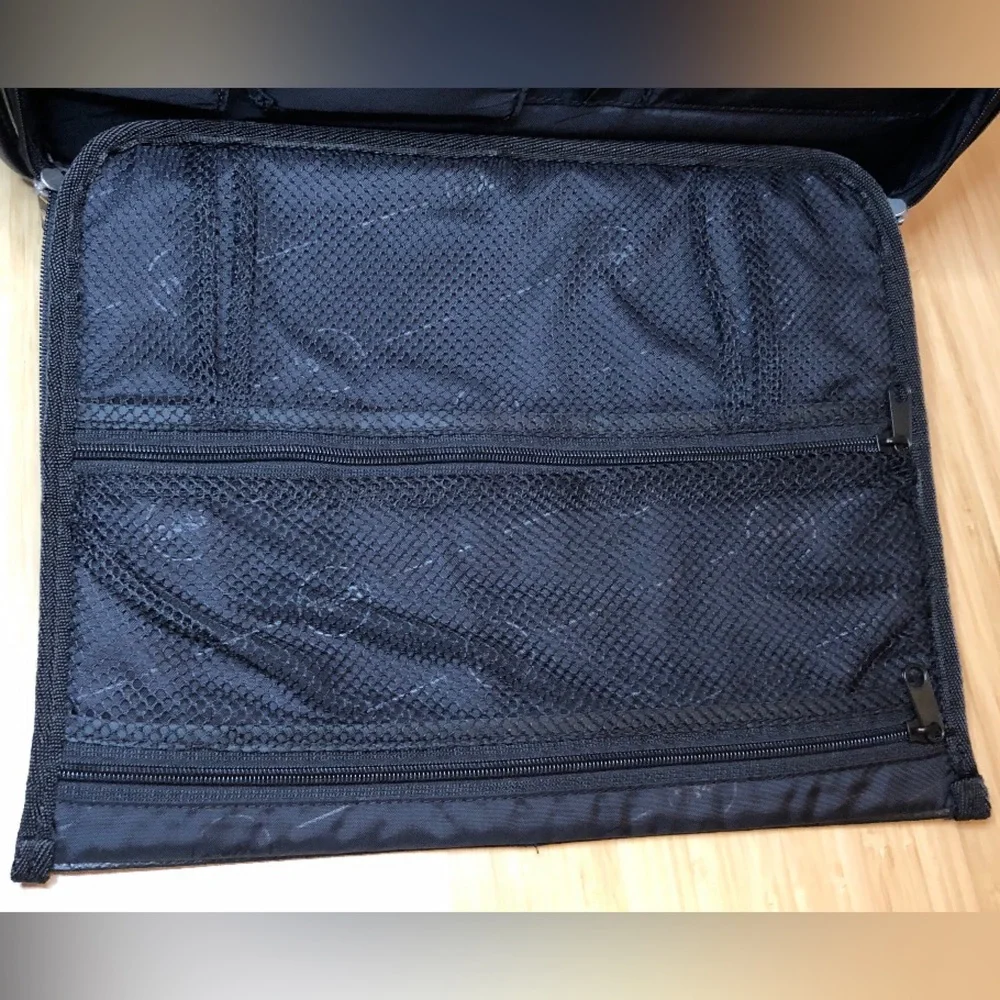 Vintage Dell Unisex Faux Black Leather Laptop Briefcase, with Strap, 16”x13”x4”
